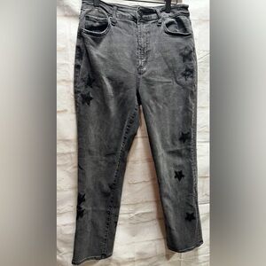 Juicy‎ Couture women’s black jeans with leathers stars size 28